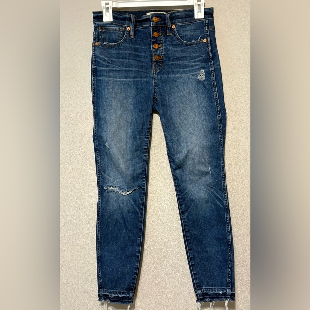 Madewell Distressed Blue Skinny Jeans
